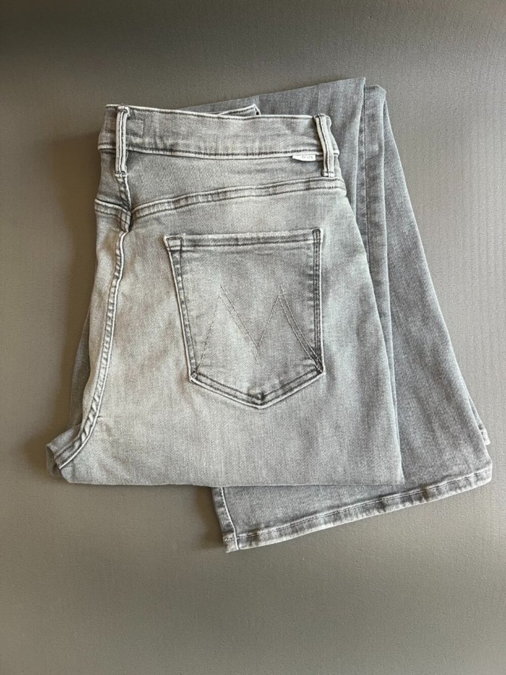 Mother The Maven Heel Barely There Size 32 High-Rise Wide Leg Gray Jeans